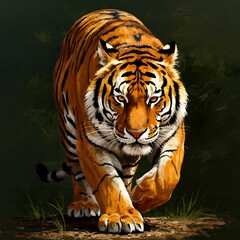Fototapeta premium Roaring Tiger in Jungle