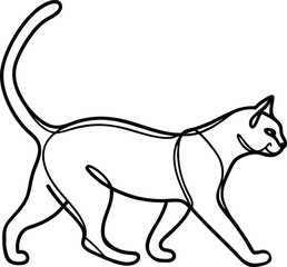 Elegant feline walking graceful silhouette animal