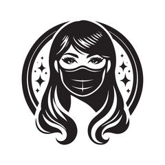vector logo of a person wearing a mask