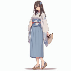 vector image of a Japanese woman