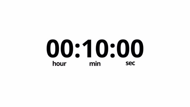 Fifteen minute countdown timer animation in 15 seconds, 15 minute timer animation in 15 seconds with transparent background, Countdown in 4k.