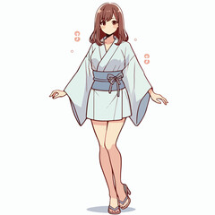 vector image of a Japanese woman