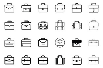 Briefcase icon, bag icon, corporate.