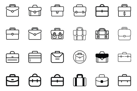 Briefcase icon, bag icon, corporate.