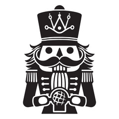 A symbol of yuletide charm – Nutcracker soldier silhouette shown in precise Nutcracker soldier vector – Nutcracker soldier illustration – Christmas silhouette

