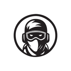 Obraz premium vector logo of a person wearing a mask