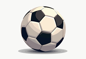 Fototapeta premium Classic Flat Design Soccer Ball Vector Illustration with Traditional Black and White Panels, Ideal for Sports Event Promotion, Athletic Club Branding, or Youth Soccer Program Graphics. 