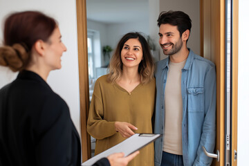 A couple getting consultation for property 