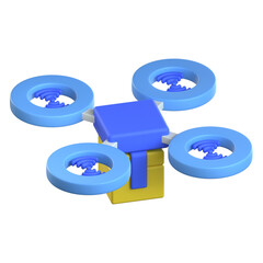 Drone delivery 3D Icon colorful style