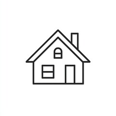 House outline gabled roof, chimney, window, and door