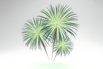 Vibrant green palm fronds burst forth like natural fireworks, evoking tropical paradise and serene relaxation, perfect for summer themes.