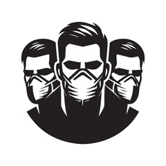vector logo of a person wearing a mask