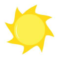 Cartoon Sun Icon for Summer Weather Flat Illustration