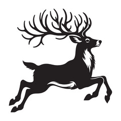 The glow that guides the sleigh – Rudolph silhouette brought to life in joyful Rudolph vector – Rudolph illustration – Christmas silhouette

