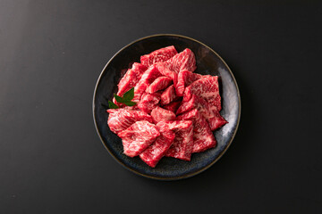 焼肉 牛肉 国産和牛 カルビ 皿盛り Yakiniku Beef Japanese Wagyu Beef Karubi Platter