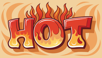 HOT red typography with realistic fire flames and burning energy effect