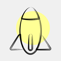 Icon rocket. Military and war elements. Icon in color spot style.