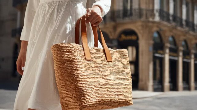 Stylish bag showcasing natural fibers, perfect for summer outings and vacations