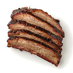 Sliced Smoked Brisket with Charred Edges