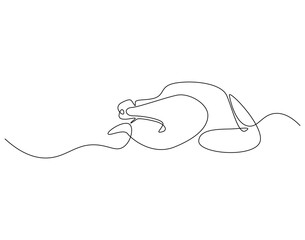 Continuous one line drawing of roasted chicken. One line drawing illustration of whole chicken roasted. Poultry concept single line. Editable outline