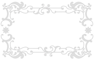 銀色風の手描き装飾枠。