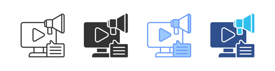 Digital Marketing Multi Style Icon Set Vector 