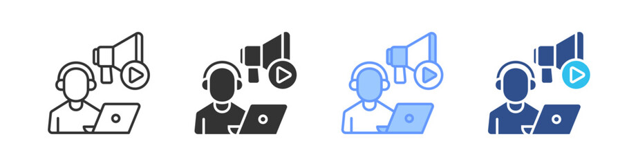 Content Marketing Multi Style Icon Set Vector 