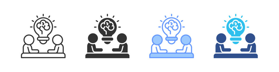 Idea Multi Style Icon Set Vector 