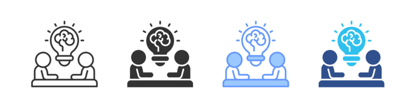 Idea Multi Style Icon Set Vector 