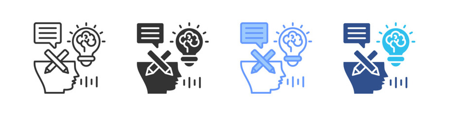 Creativity Multi Style Icon Set Vector 