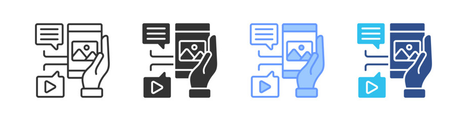Content Multi Style Icon Set Vector 