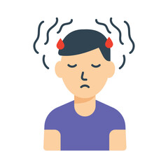 Chronic Stress Flat Vector Icon Eps 10 Files