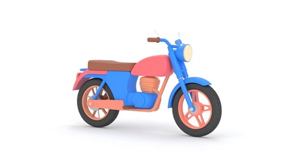 Obraz premium Colorful 3D motorcycle illustration
