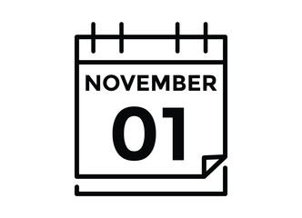 7 November, calendar date icon. 7 November Calendar Date for Deadlines or Appointment. Day, month. vector illustration.
