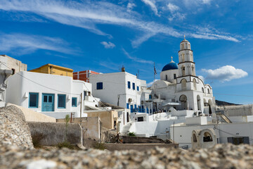 Naklejka premium Pyrgos Kallistis - Village on Santorini, Greece