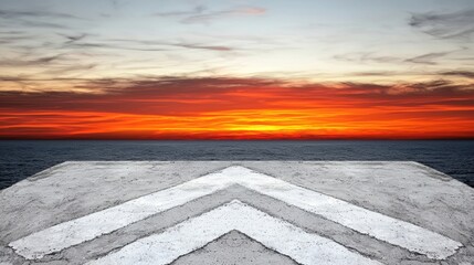 A concrete arrow pointing to the right.