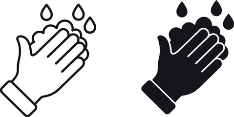 Washing hands icon hygiene cleanliness health