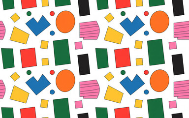 Naklejka premium Seamless pattern with Christmas gifts decorations and festive balls in colorful vector design