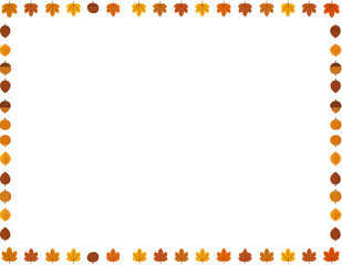 紅葉した木の葉のシンプルなフレーム