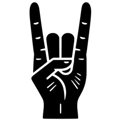 Rock n roll hand silhouette