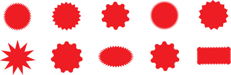 Simple circle frame vector icon set, Sale and discount, circle frame vector sign, Rounded zig-zag circle in colors illustration,
