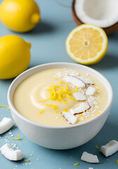 Creamy coconut and lemon smoothie bowl
