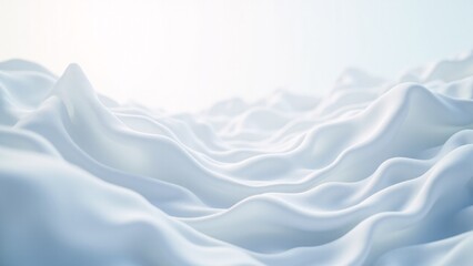 Soft Abstract White Blue Fabric Waves