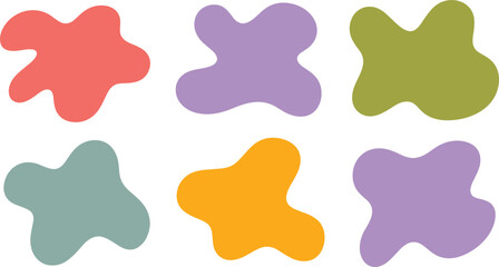 Bright colorful blobs vector in graphic set