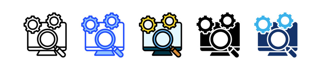 Inspection Software Icon Collection With Multiple Styles