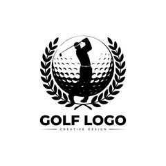 golf player logo vector illustration