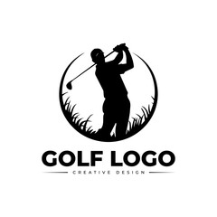 golf player logo vector illustration