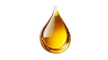 Clear and shiny oil drop on a white background, created with AI, PNG