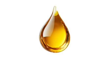 Clear and shiny oil drop on a white background, created with AI, PNG