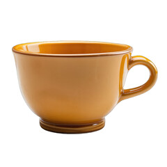 Single, rounded, orange ceramic mug